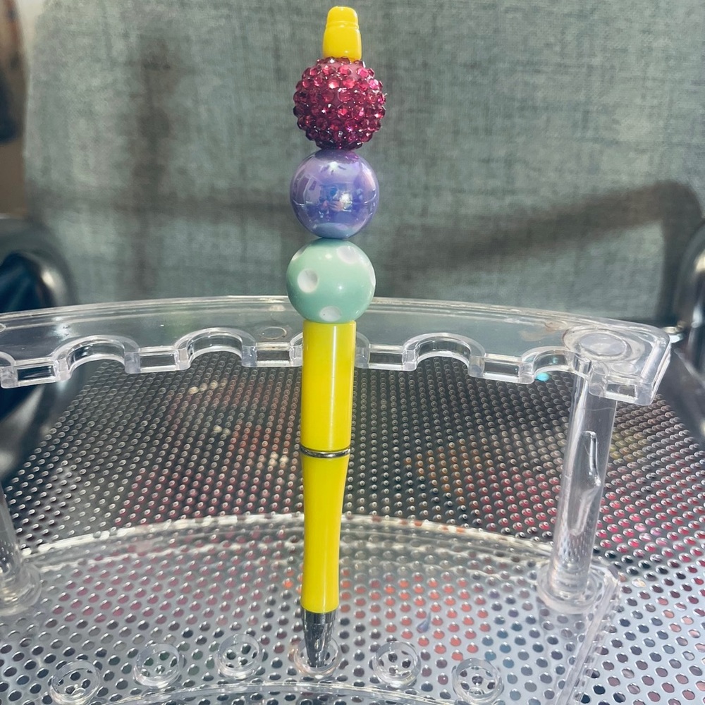 Multicolor rhinestone glitter bead ink pen